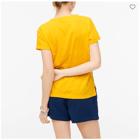 NWT J. Crew Sweet Marigold Slub Cotton-Blend Rolled Short-Sleeve Tee - Picture 5 of 9